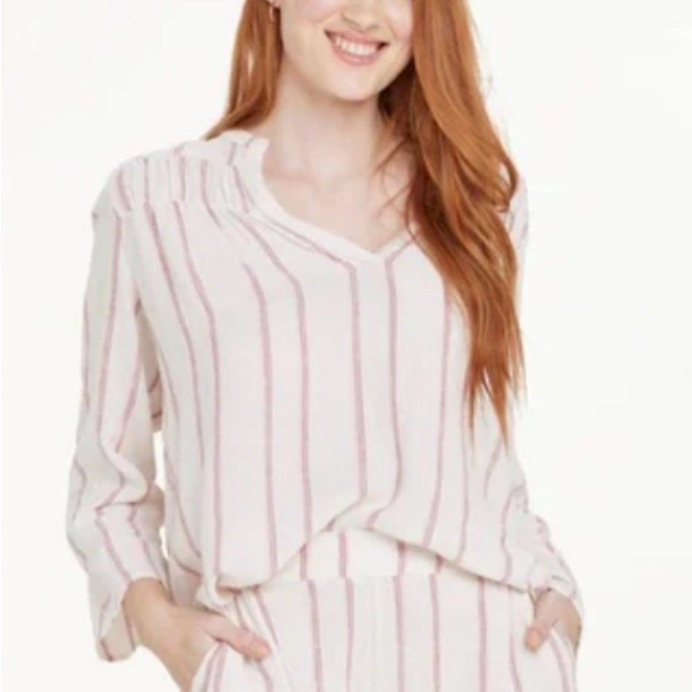 Splendid Blouse with Pink Stripes